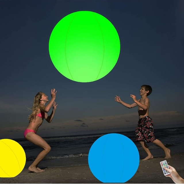 Strandbal kleurvolle opblaasbare LED verlig (ESG20558)