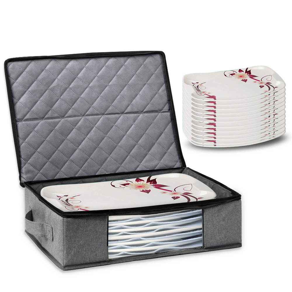 Platskottels opbergsak, borde Hard Shell Organizer Box met verdelers en handvatsels (ESG16092)